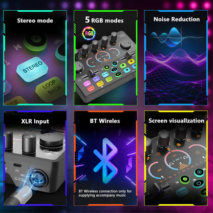 Podcast Equipment Bundle with 8GB Memory Card for Streaming, Recording, Singing & Gaming