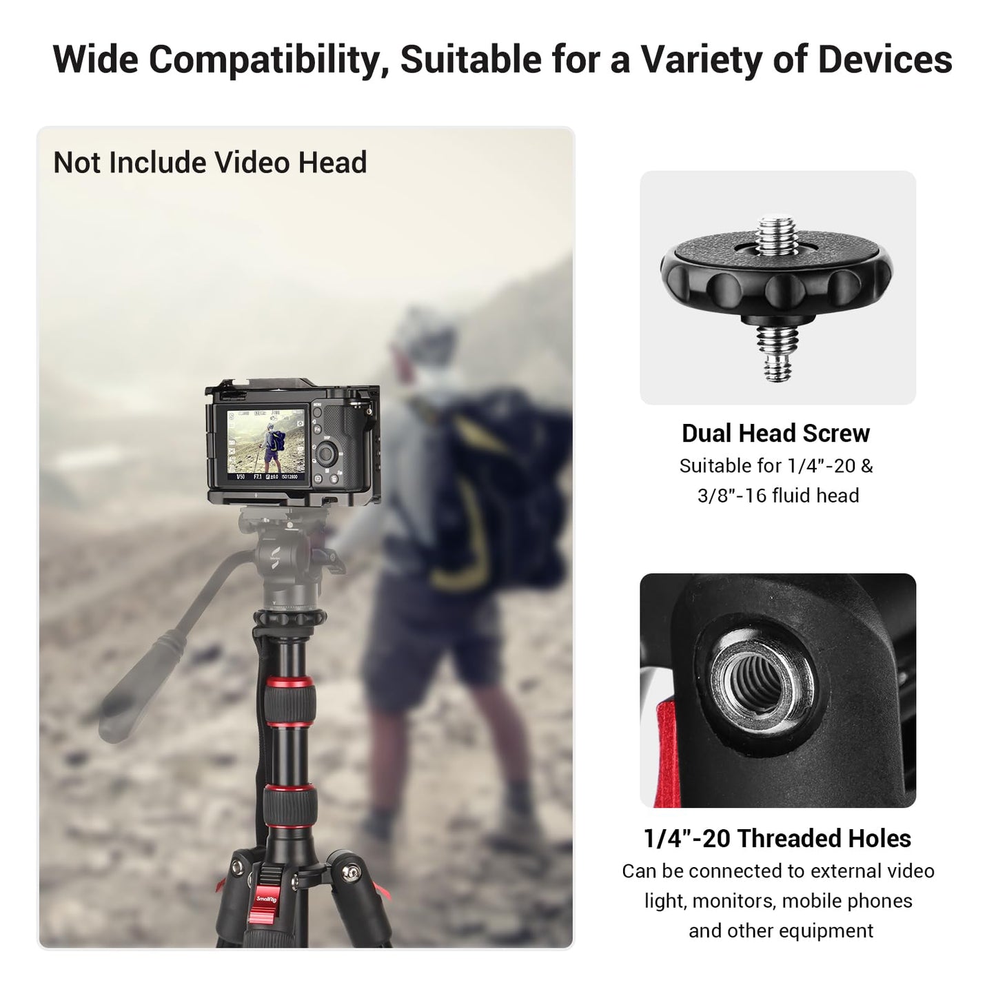 Heavy-Duty Camera Tripod with Monopod, Foldable Aluminum Design & High Load Capacity for DSLR & Video