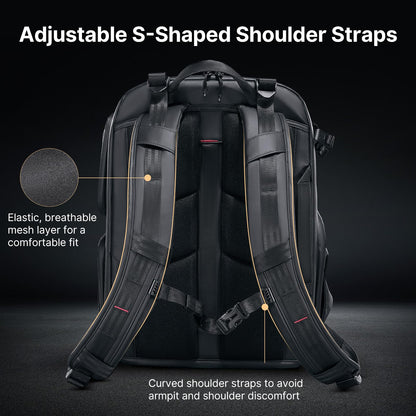 35L Hardshell Camera Backpack with Anti-Theft Design, Waterproof Protection & Laptop Compartment for Travel Photography