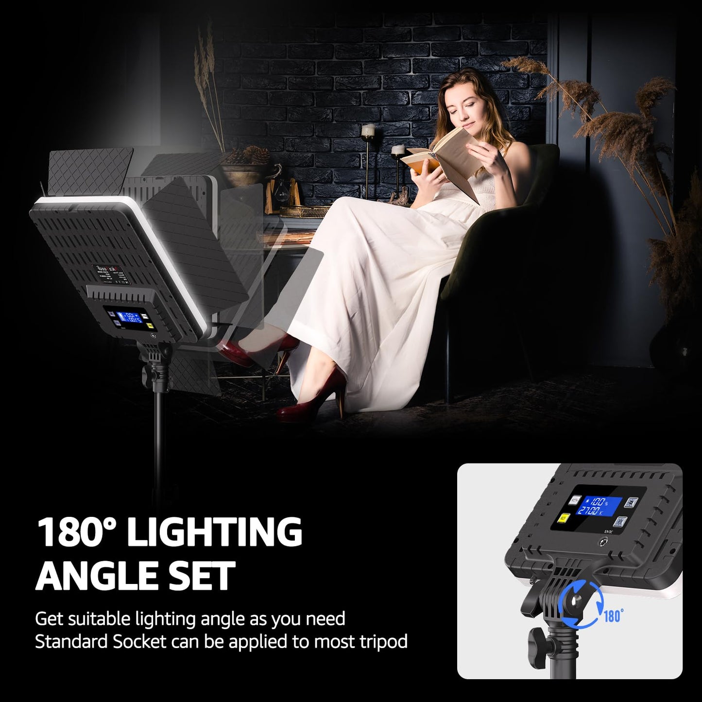 13-inch LED Video Light Kit for Photography & Video, Portable Studio Lighting System