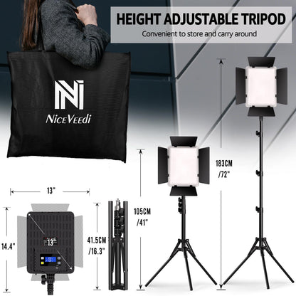 13-inch LED Video Light Kit for Photography & Video, Portable Studio Lighting System