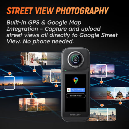 360 Action Camera with 8K Video, 12K Photo, Stabilization, GPS & Touchscreen