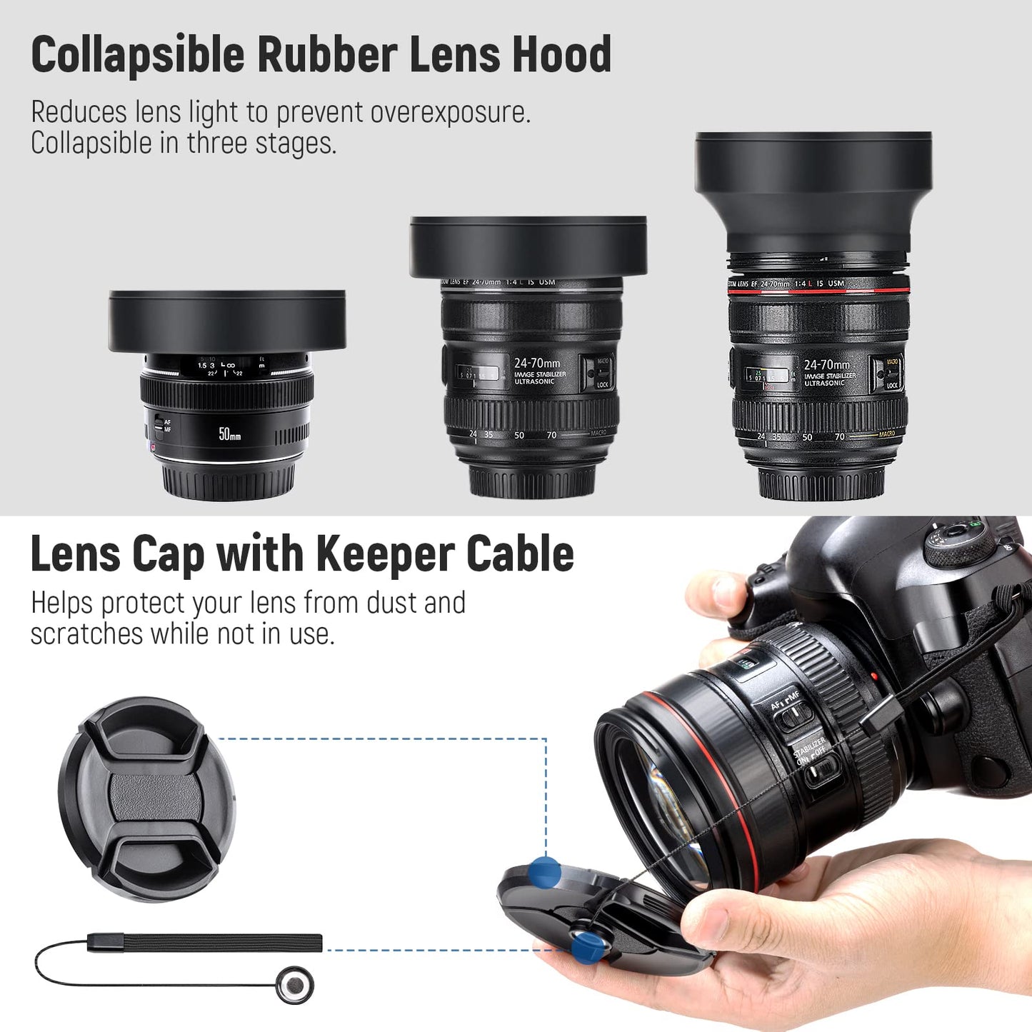 Camera Lens & Filter Kit with Wide-Angle, Telephoto & Macro Filters for Creative Photography