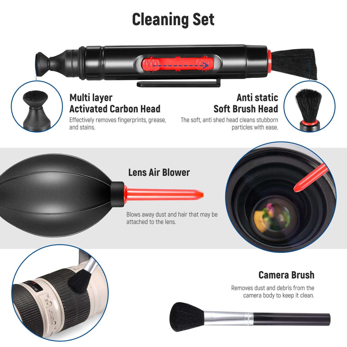 Camera Lens & Filter Kit with Wide-Angle, Telephoto & Macro Filters for Creative Photography