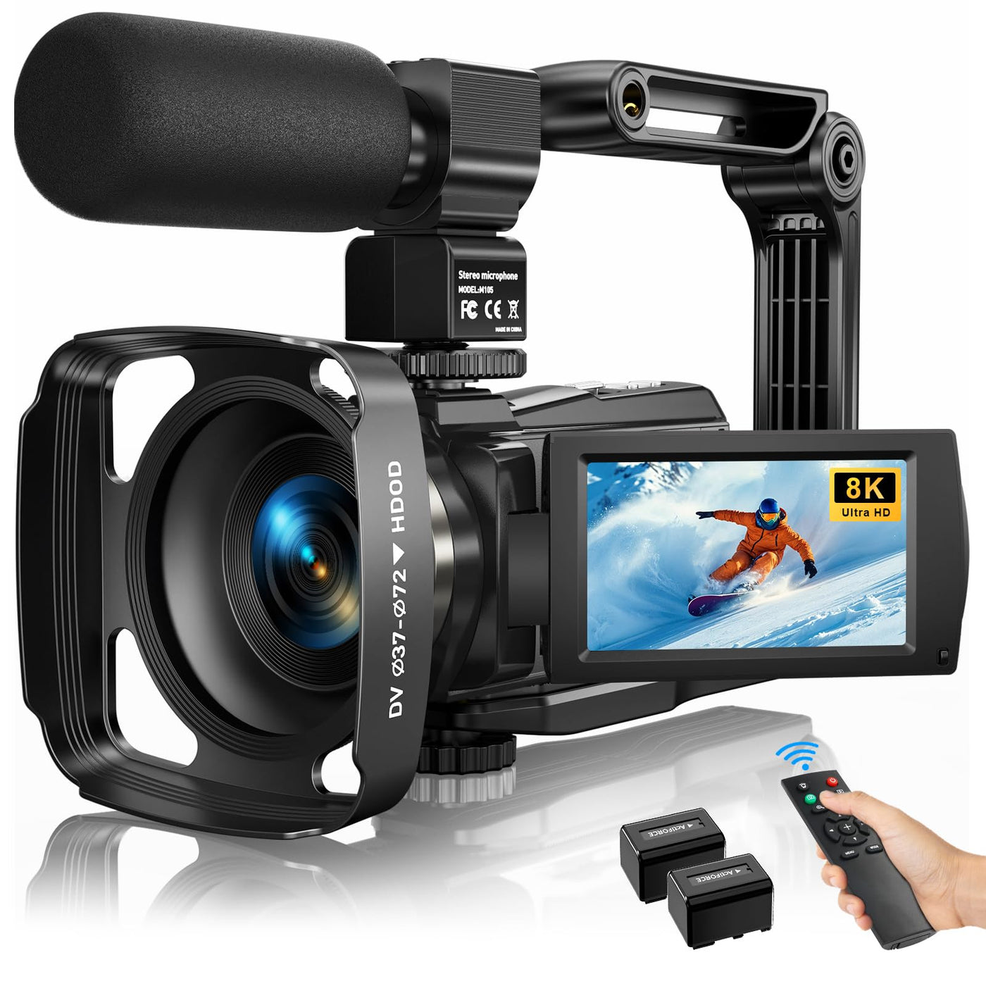 8K Vlogging Camera with 88MP Sensor, WiFi, Night Vision, Stabilization & Microphone