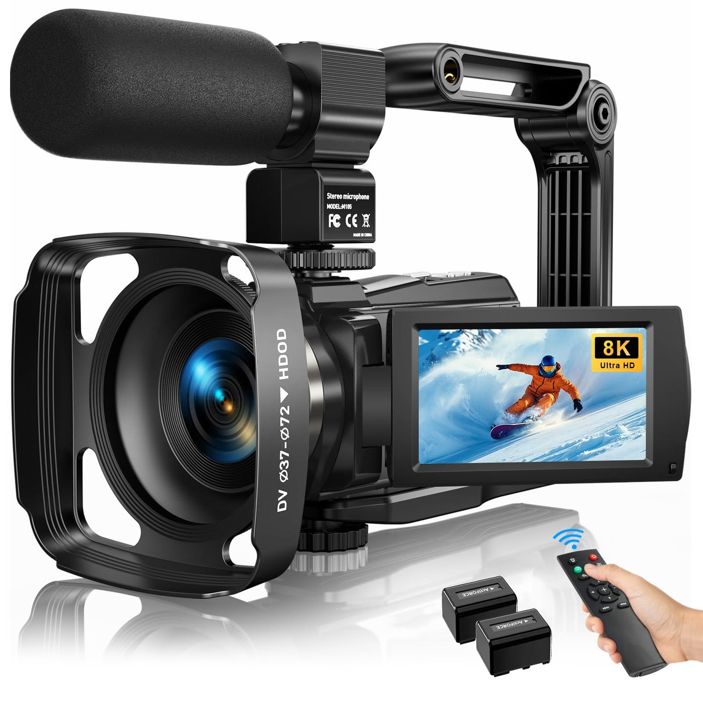 8K Vlogging Camera with 88MP Sensor, WiFi, Night Vision, Stabilization & Microphone