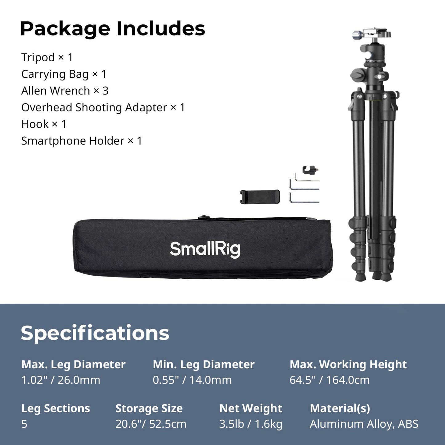 Foldable Aluminum Camera Tripod & Monopod for Photography & Video Stability