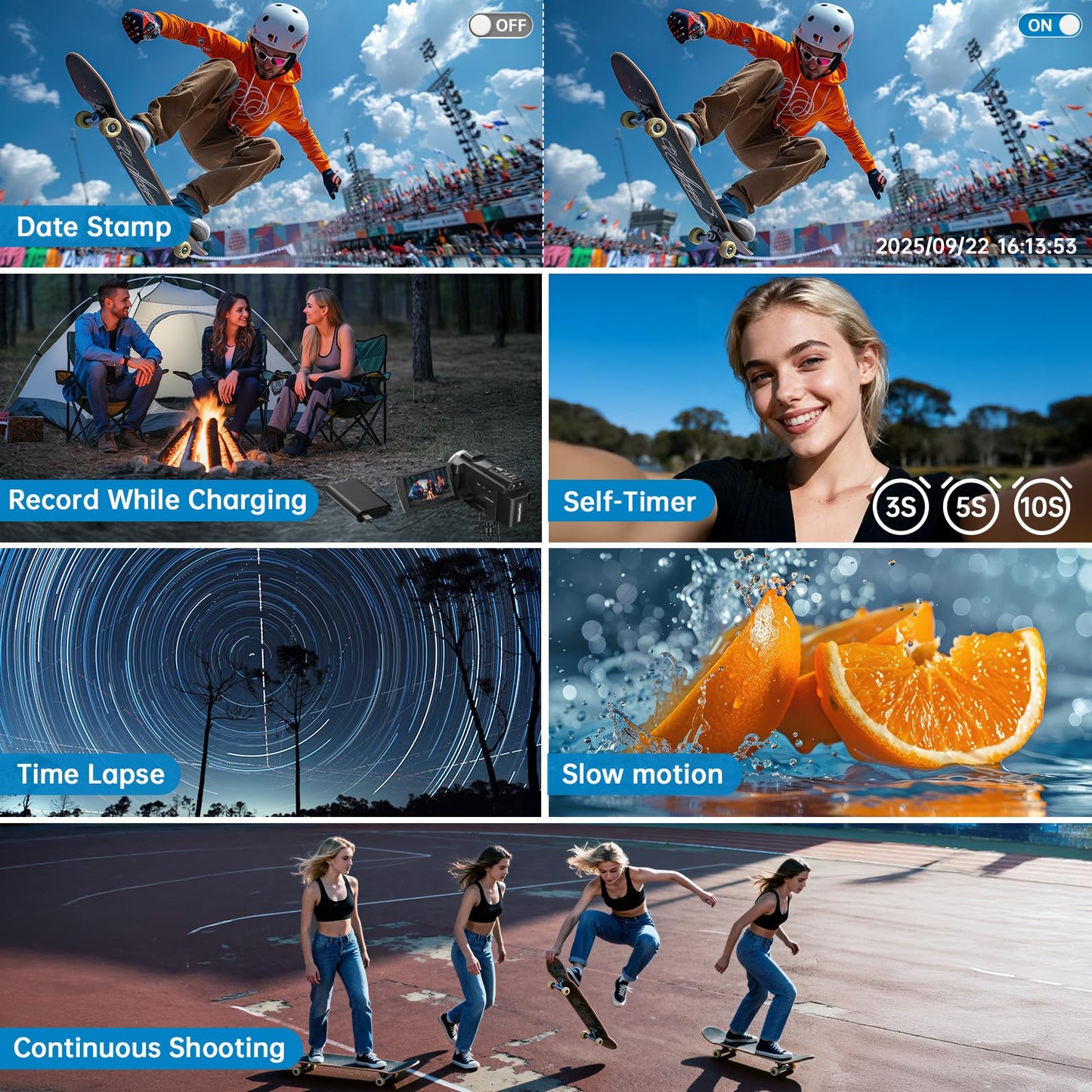 8K Vlogging Camera with 88MP Sensor, WiFi, Night Vision, Stabilization & Microphone