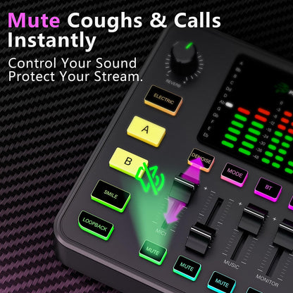 Podcast Equipment Bundle with Audio Mixer & Dynamic Microphone for Streaming, Recording & Gaming