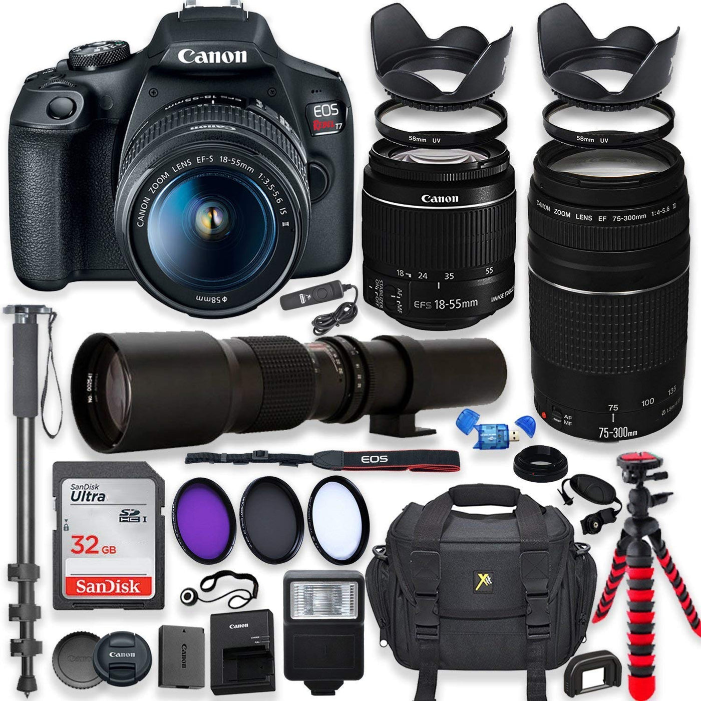 DSLR Camera Bundle with Dual Lenses & Accessories Kit