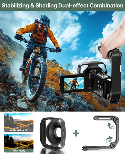 4K Vlogging Camcorder with 64MP Sensor, Night Vision, Flip Screen & Accessory Kit