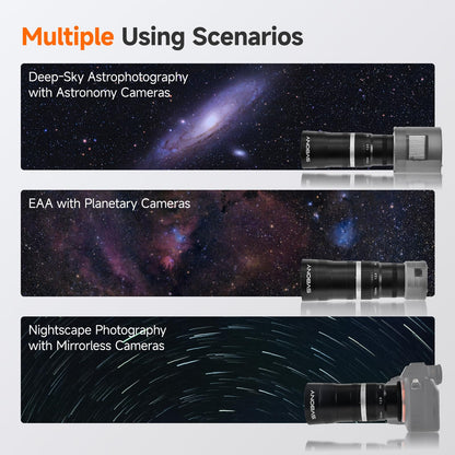 F2.8 APO Telephoto Astro Lens, 105mm Full-Frame Compatible for Deep Sky & Wide-Field Astrophotography