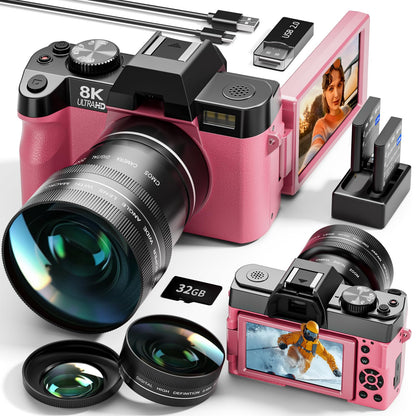 8K Digital Camera with Dual-Lens System & High-Resolution Photography Features