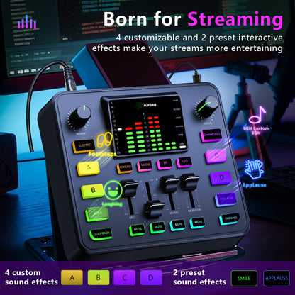 Podcast Equipment Bundle with Audio Mixer & Dynamic Microphone for Streaming, Recording & Gaming