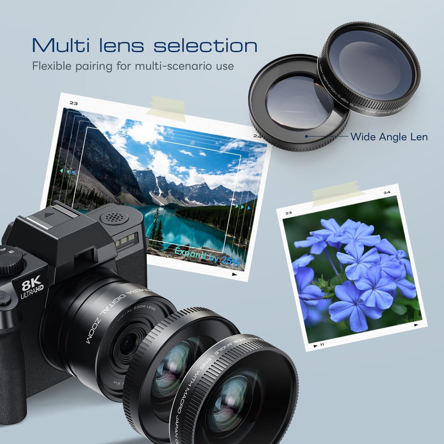 8K Digital Camera with Dual-Lens System & High-Resolution Photography Features
