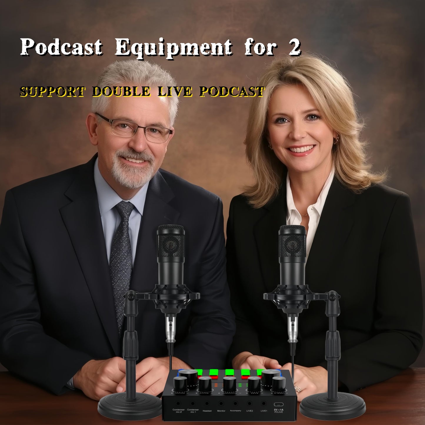 Podcast Microphone Bundle with Voice Changer, Studio Condenser Mic for Recording, Streaming & Gaming