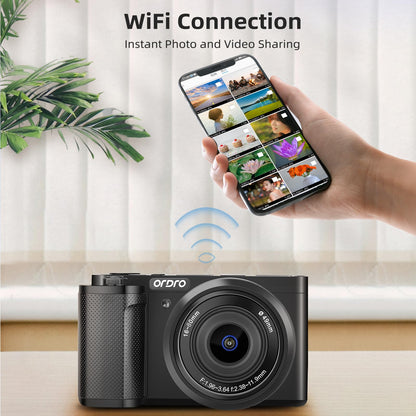 Digital Camera with 64MP Sensor, 5K Video, Autofocus, Flip Screen, Optical Zoom & Vlogging Features