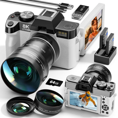 8K Digital Camera with Dual-Lens System & High-Resolution Photography Features