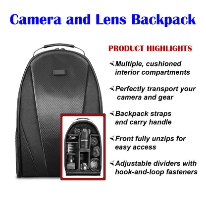 DSLR Camera Bundle with 18–55mm Lens, 32GB Memory Card, Tripod, Flash & Backpack Kit