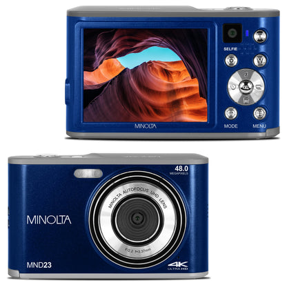 Digital Camera with High-Resolution Sensor, Rear Selfie Lens, Autofocus & 4K Ultra HD Video