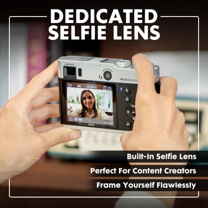 Digital Camera with High-Resolution Sensor, 5K Video, Rear Selfie Lens & WiFi Connectivity