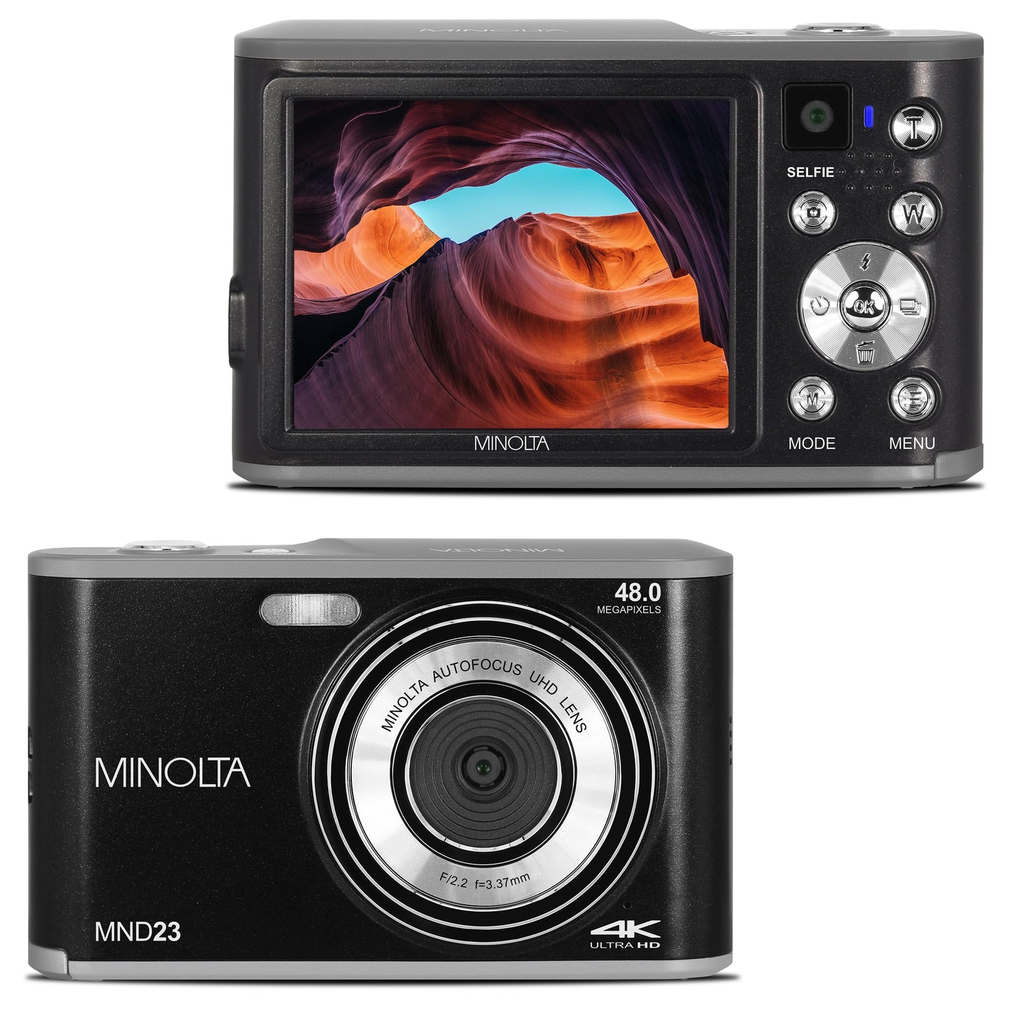 Digital Camera with High-Resolution Sensor, Rear Selfie Lens, Autofocus & 4K Ultra HD Video